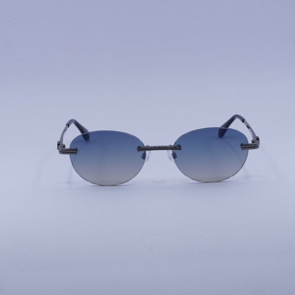 Palm Angels PERI10H CRYSTAL 1007 Sunglasses Gunmetal Oval Frame, Blue Lenses - Picture 3 of 10